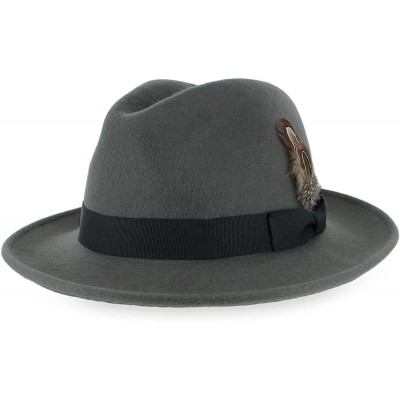 Fedoras Belfry Crushable Fedora Vintage Striped - Grey W. Black - C611KV6FH6H $49.45