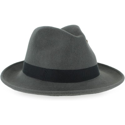 Fedoras Belfry Crushable Fedora Vintage Striped - Grey W. Black - C611KV6FH6H $49.45