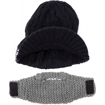 Skullies & Beanies Stubble Rider Beard Beanie - Funny Knit Hat and Fake Beard Facemask - Grey - CK11DF1EPK9 $14.55