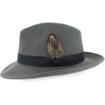 Fedoras Belfry Crushable Fedora Vintage Striped - Grey W. Black - C611KV6FH6H $49.45