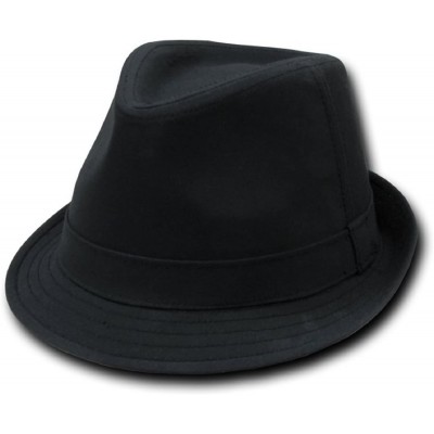 Fedoras Orgianl Basic Poly Woven Fedora Hats - BLACK / BLACK - S / M - C6119Q4OMBL $15.00