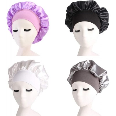 Skullies & Beanies Women Casual Comfortable Sleep Night Cap Long Hair Care Bonnet Headwrap Skullies & Beanies - Black - CE18R...