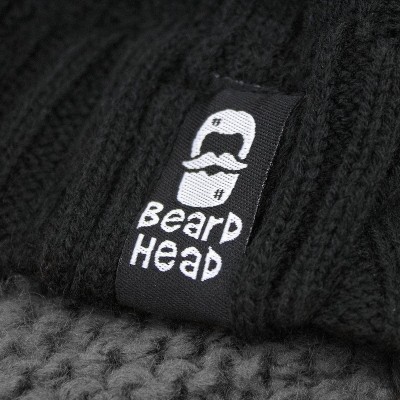 Skullies & Beanies Stubble Rider Beard Beanie - Funny Knit Hat and Fake Beard Facemask - Grey - CK11DF1EPK9 $14.55