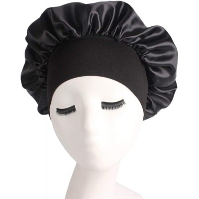 Skullies & Beanies Women Casual Comfortable Sleep Night Cap Long Hair Care Bonnet Headwrap Skullies & Beanies - Black - CE18R...