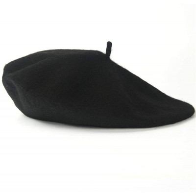 Berets Spring Beret Hat Flat Cap Women Wool Berets Hat Caps Casquette Female Warm Winter Cap - Navy - C418A2XHEC8 $15.17