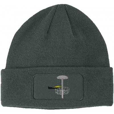 Skullies & Beanies Custom Patch Beanie Disc Golf A Embroidery Skull Cap Hats for Men & Women - Dark Grey - CO186H9EKAS $16.99