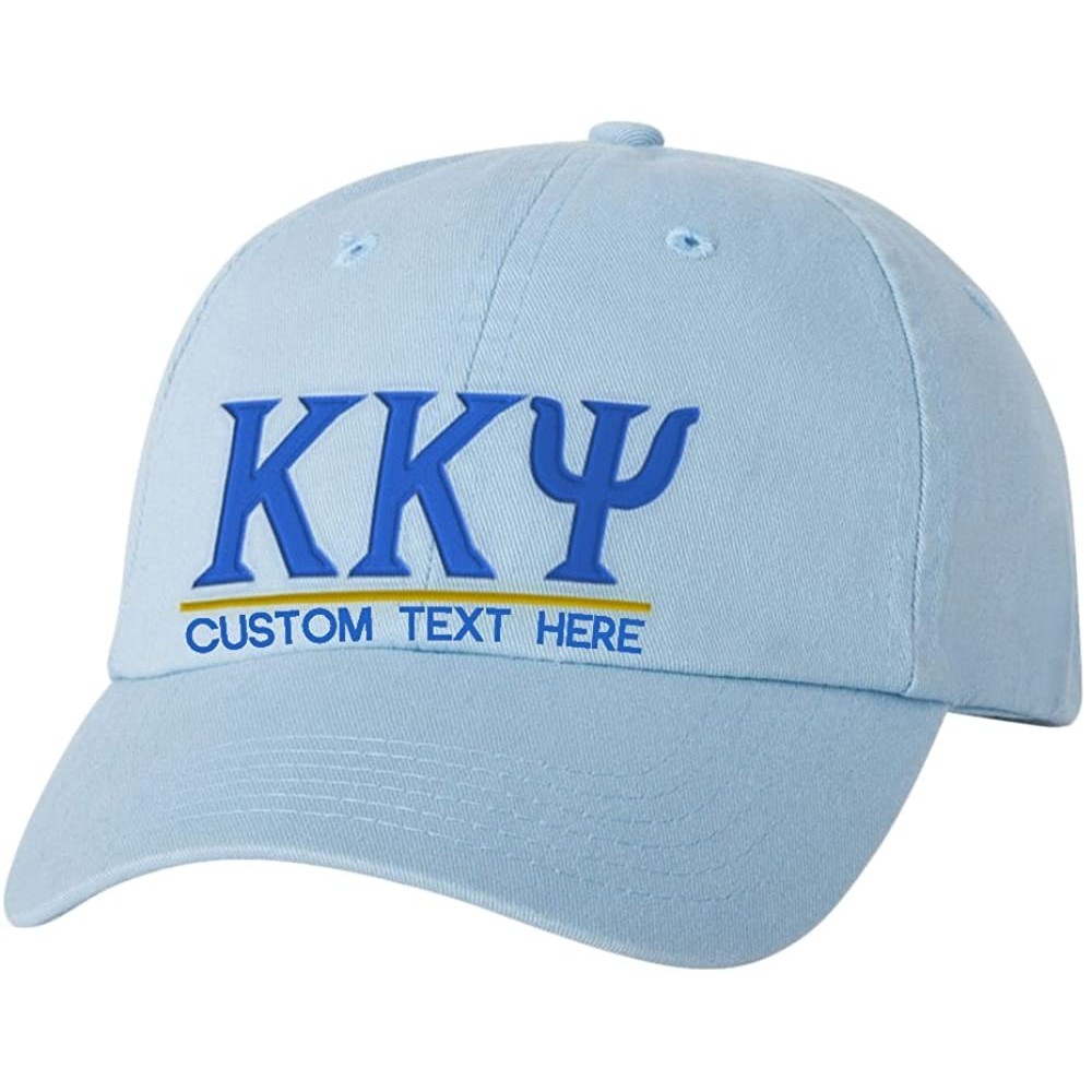 Skullies & Beanies Personalized Kappa Kappa Psi Greek Line Hat - Light Blue - CB18CKZWO4I $26.64