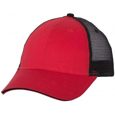 Baseball Caps Sandwich Trucker Cap - Red/Black - C61836CW8AX $10.03