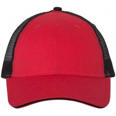Baseball Caps Sandwich Trucker Cap - Red/Black - C61836CW8AX $10.03