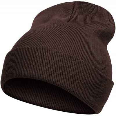 Skullies & Beanies Solid Color Long Beanie - Brown - CB112V07CPP $10.74