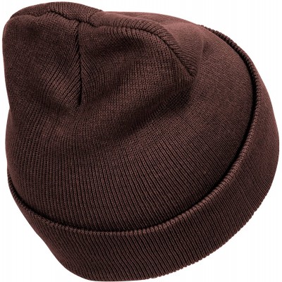 Skullies & Beanies Solid Color Long Beanie - Brown - CB112V07CPP $10.74