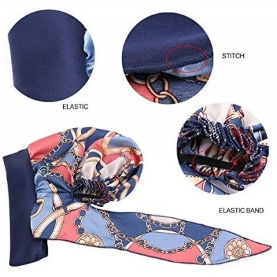 Skullies & Beanies Women Vintage Silky Turbans Bonnet Elastic Wide Band Multifunction Printing Hat Chemo Hair Loss Cap - 3 Pa...