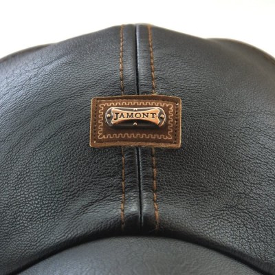 Baseball Caps PU Leather Baseball Cap Casquette Flat Hat European and American Retro Style for Men - Black - CV186L8K5H6 $14.33