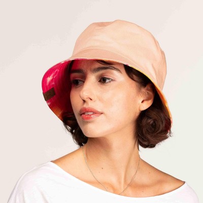 Bucket Hats Exclusives Galaxy Bucket Hat Cotton Reversible Tie Dyed Boonie Cap(ST-2176) - Orange - C218RE294LW $11.50