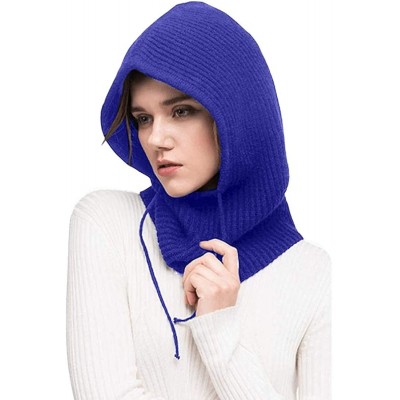 Balaclavas Balaclava Hood hat Windproof Soft Cashmere Fleece Knitted Ski Face Mask for Men Women Children - Sapphire - CO192O...