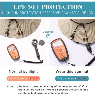 Bucket Hats Packable UPF Straw Sunhat Women Summer Beach Wide Brim Fedora Travel Hat 54-59CM - 00762_khaki Beige - CR18ULSWYN...