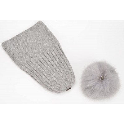 Skullies & Beanies Cashmere Beanie Winter Cuffed Stocking - Grey - CS18ZT876K9 $20.96