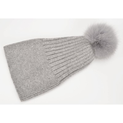 Skullies & Beanies Cashmere Beanie Winter Cuffed Stocking - Grey - CS18ZT876K9 $20.96