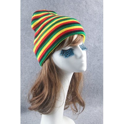 Skullies & Beanies Unisex 2019 Fashion Rainbow Crochet Beanie Baggy Knitted Hat Skull Caps - 5 - C21863T0NK0 $13.18