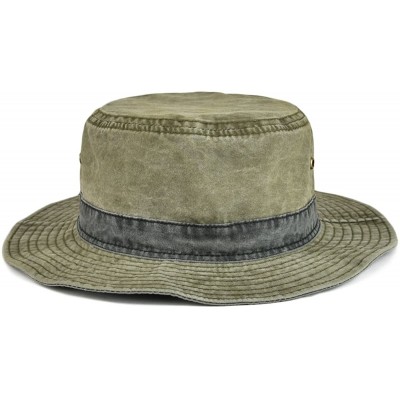 Newsboy Caps Men Washed Cotton Panama Bucket Hat Packable Summer Travel Fishing Boonie Cap - Army Green - C4186L9IZ5W $10.34