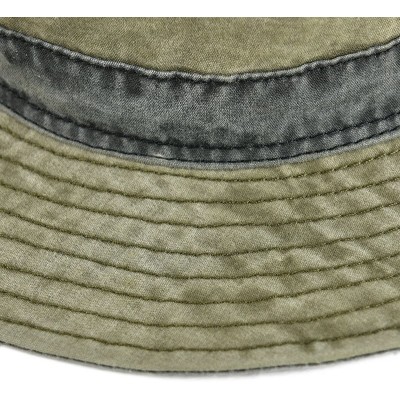 Newsboy Caps Men Washed Cotton Panama Bucket Hat Packable Summer Travel Fishing Boonie Cap - Army Green - C4186L9IZ5W $10.34