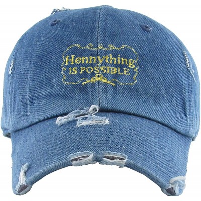 Baseball Caps Henny Leaf Fist Bottle Dad Hat Baseball Cap Polo Style Unconstructed - (2.5) Medium Denim Hennything Vintage - ...