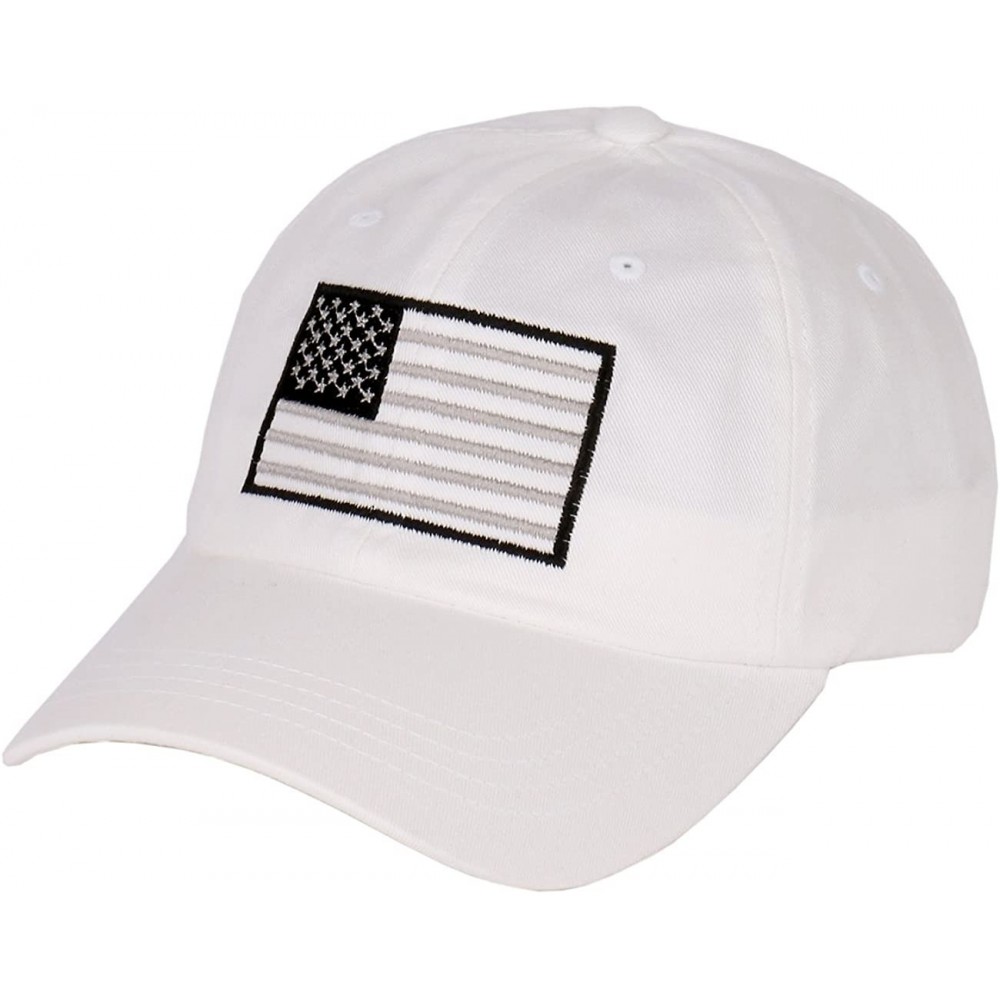 Baseball Caps USA American Flag Baseball Cap Military Army Operator Adjustable Hat - White - CZ129AQ82AJ $31.60