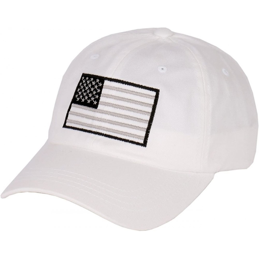 Baseball Caps USA American Flag Baseball Cap Military Army Operator Adjustable Hat - White - CZ129AQ82AJ $15.37