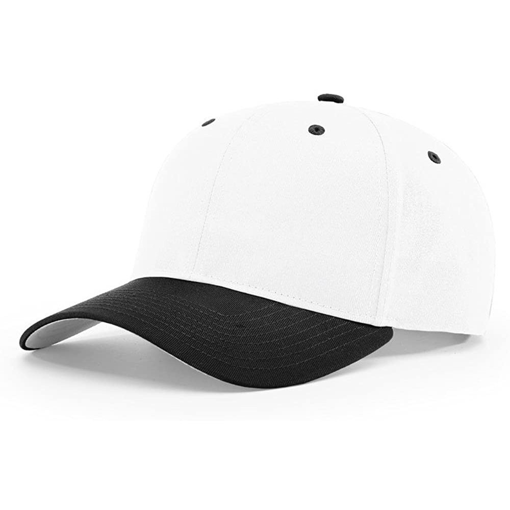 Baseball Caps 212 PRO Twill Snapback Flex Baseball HAT Blank FIT Cap - White/Black - CD186ZAY06M $9.16