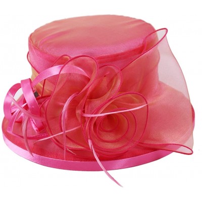 Bucket Hats Lady Church Derby Dress Cloche Hat Fascinator Floral Tea Party Wedding Bucket Hat S051 - S043-rose - CR18R8A74M4 ...