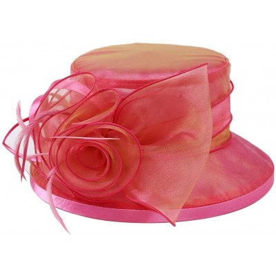 Bucket Hats Lady Church Derby Dress Cloche Hat Fascinator Floral Tea Party Wedding Bucket Hat S051 - S043-rose - CR18R8A74M4 ...