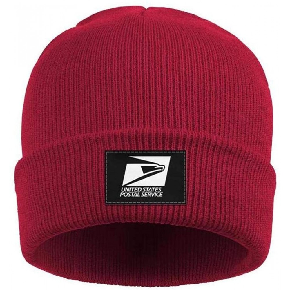 Skullies & Beanies Adult Stretchy Solid Color Knit Beanies Hats USPS-United-States-Postal-Service-Logo-Headwear for Mens Wome...