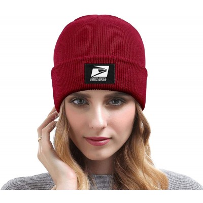 Skullies & Beanies Adult Stretchy Solid Color Knit Beanies Hats USPS-United-States-Postal-Service-Logo-Headwear for Mens Wome...