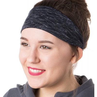 Headbands Xflex Space Dye Adjustable & Stretchy Wide Headbands for Women - Space Dye Black & Grey - C3182GDM538 $18.82