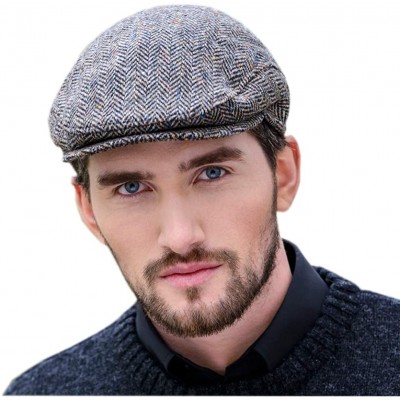 Newsboy Caps Trinity- Ivy Cap- Herringbone Design- Made in Ireland- Gray - CZ18E5QTL5C $35.47