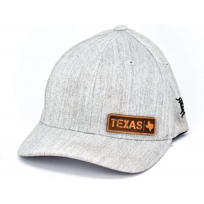 Baseball Caps 'Texas Native' Leather Patch Hat Flex Fit - Heather Grey - CT18IGQAWCU $22.04
