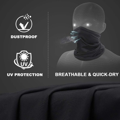 Balaclavas Multifunctional Face Mask Anti Dust Wind UV Sun Neck Headwear Motorcycle for Women Men Face Scarf Bandana - Black ...