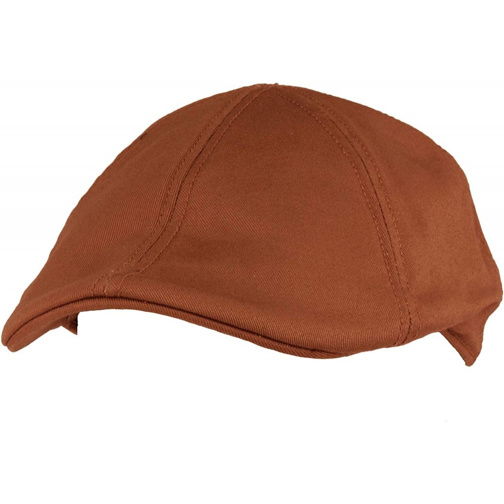 Sun Hats Men's 100% Cotton Duck Bill Flat Golf Ivy Driver Visor Sun Cap Hat - Brown - CG195XQY0WW $17.28