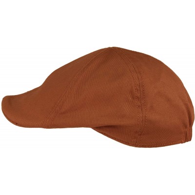 Sun Hats Men's 100% Cotton Duck Bill Flat Golf Ivy Driver Visor Sun Cap Hat - Brown - CG195XQY0WW $17.28