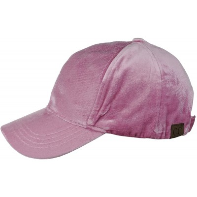 Baseball Caps Unisex Soft Velvet Crushable Blank Adjustable Baseball Cap Hat - Rose - CJ187DSRCRO $14.08