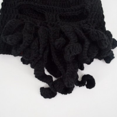 Skullies & Beanies Winter Warm Knitted Octopus Hat Unisex Funny Octopus Mask with Tentacles - Black - C51862DL3LQ $11.21