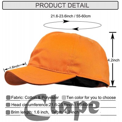 Baseball Caps Short Bill Baseball Cap Plain Hiphop Dad Hat Cooling Trucker Hat - Rd02-orange - CB196R9YCIY $12.52