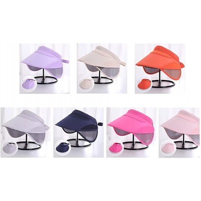 Sun Hats Womens Sun Hats with Retractable Visor Wide Brim Plastic Sun Visor UV Protection Summer Beach Fishing Hat Cap - CB18...