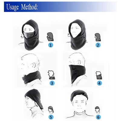 Balaclavas Warm Fleece Balaclava Ski Bike Full Face Mask Neck Warmer Winter Sports Cap - Blue+grey - C71299W72CP $11.00