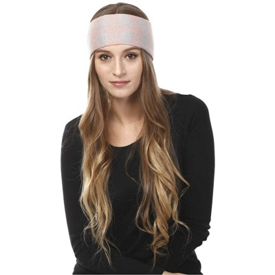 Headbands Women's Winter Knitted Headband Ear Warmer Head Wrap (Flower/Twisted/Checkered) - Checkered-pink - CC18HD728HH $10.51