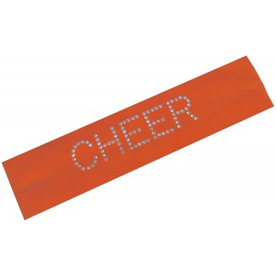 Headbands Cheer Rhinestone Cotton Stretch Headband - Orange - CR11L60D06V $18.22