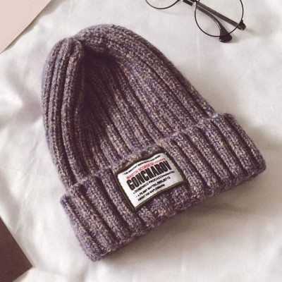 Skullies & Beanies Women's Solid Color Wool Knit Hats Earmuffs Parent-Child Caps - Navy3 - CR18URT8GD4 $10.87