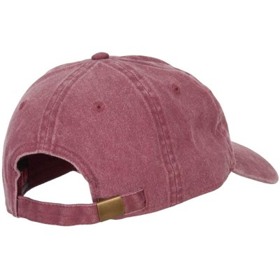 Baseball Caps Sailing Outline Embroidered Washed Cotton Cap - Maroon - CK18I4G6390 $23.24