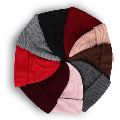 Skullies & Beanies Women's Casual Winter Acrylic Knit Beanie for Men and Women - A Burgundy - CJ193QDKUN3 $9.27