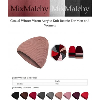 Skullies & Beanies Women's Casual Winter Acrylic Knit Beanie for Men and Women - A Burgundy - CJ193QDKUN3 $9.27